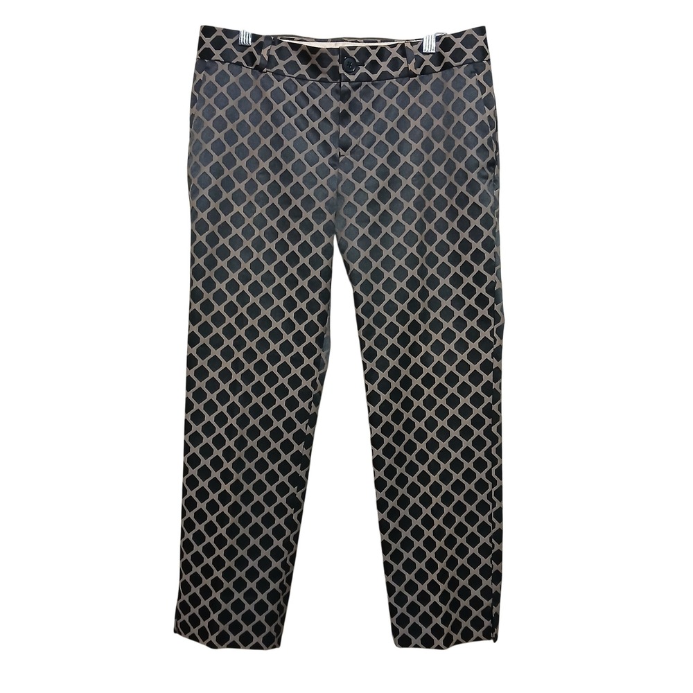 Banana Republic Camden Pant Women's Size 6P Black Geometric Print Ankle Pants‎